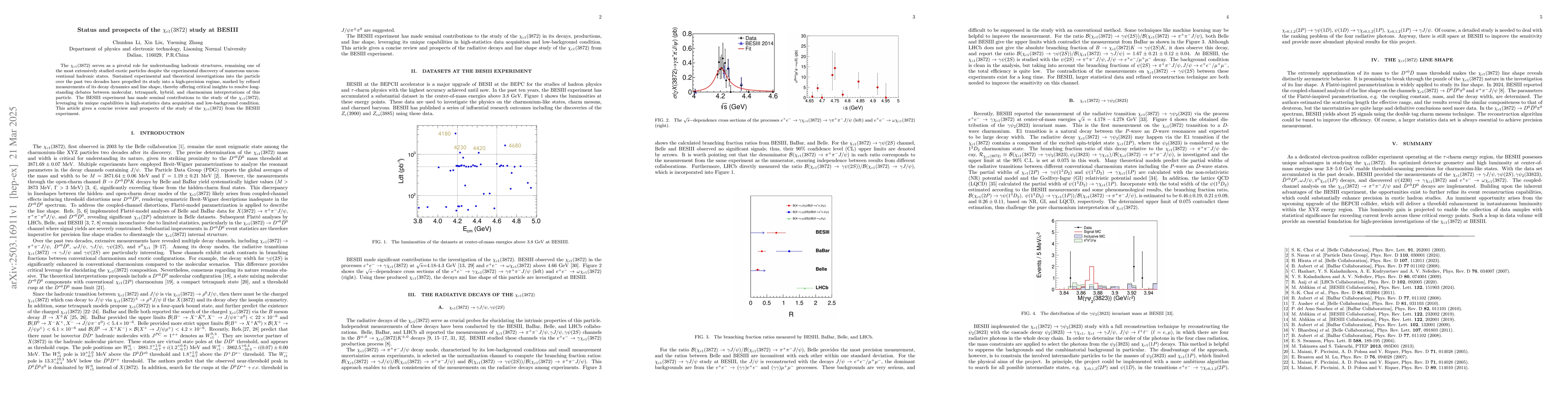 Thumbnail for Status and prospects of the $χ_{c1}(3872)$ at BESIII