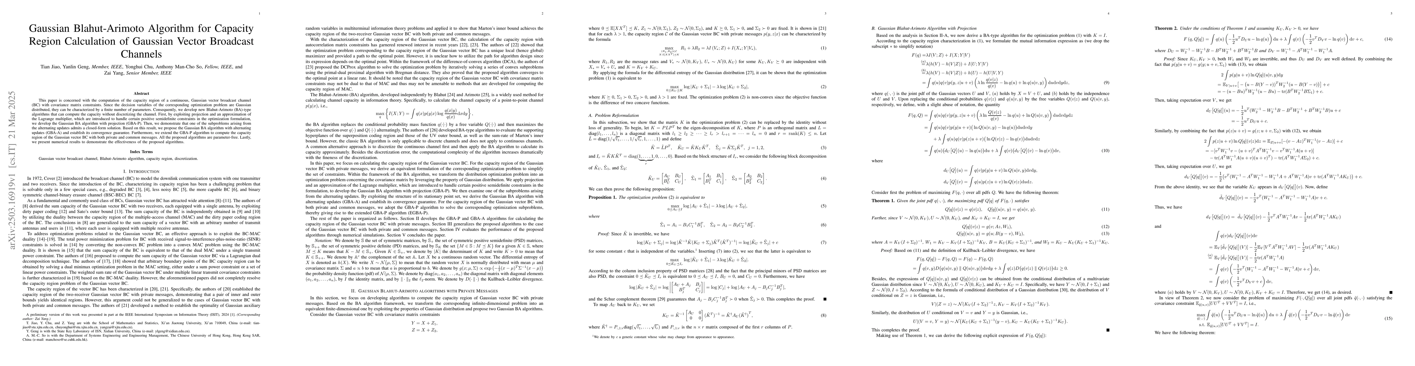 Thumbnail for Gaussian Blahut-Arimoto Algorithm for Capacity Region Calculation of
  Gaussian Vector Broadcast Channels
