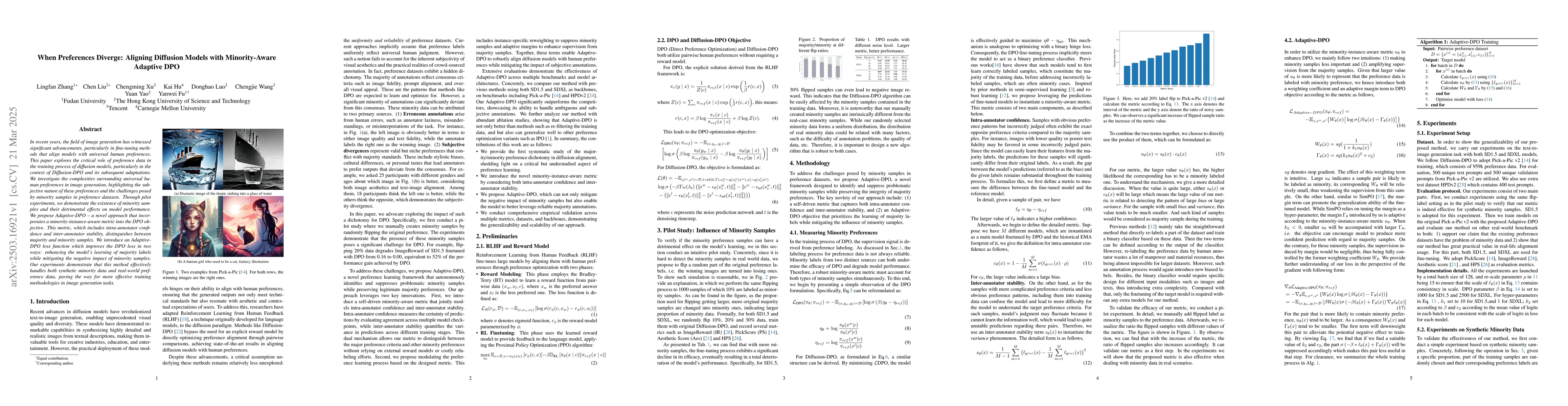 Thumbnail for When Preferences Diverge: Aligning Diffusion Models with Minority-Aware
  Adaptive DPO