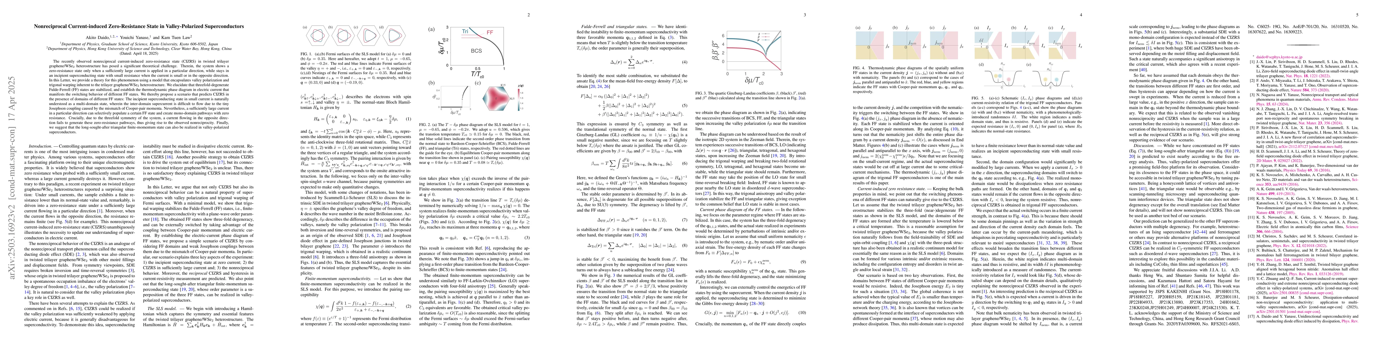 Thumbnail for Current-induced Zero Resistance in Trigonal Fulde-Ferrell
  Superconductors