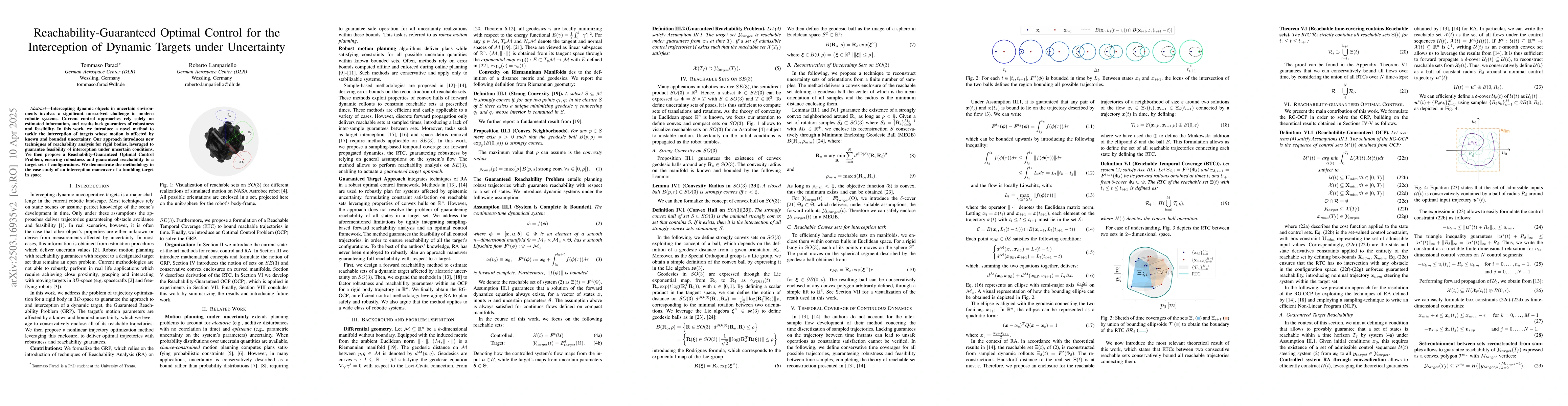 Thumbnail for Reachability-Guaranteed Optimal Control for the Interception of Dynamic
  Targets under Uncertainty