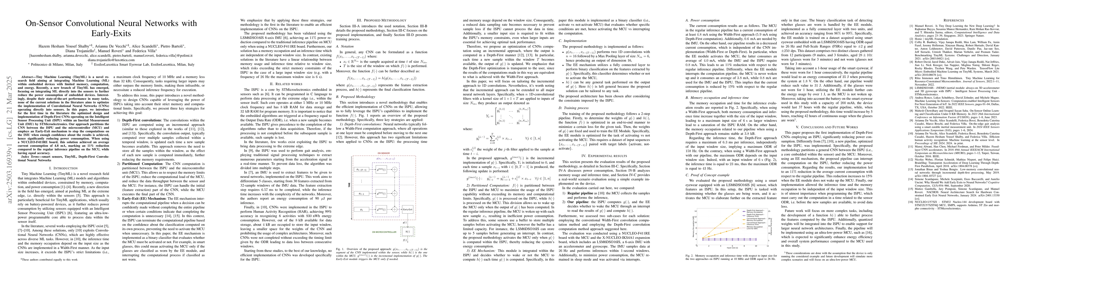 Thumbnail for On-Sensor Convolutional Neural Networks with Early-Exits