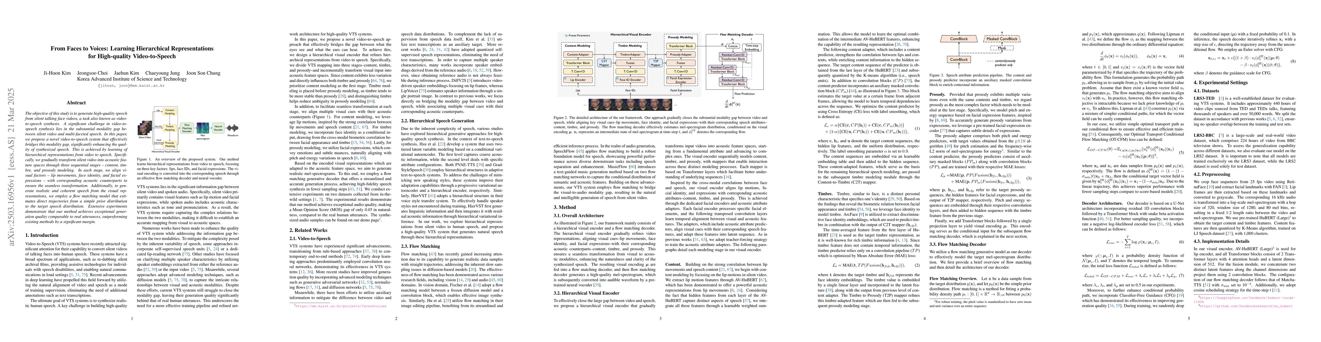 Thumbnail for From Faces to Voices: Learning Hierarchical Representations for
  High-quality Video-to-Speech