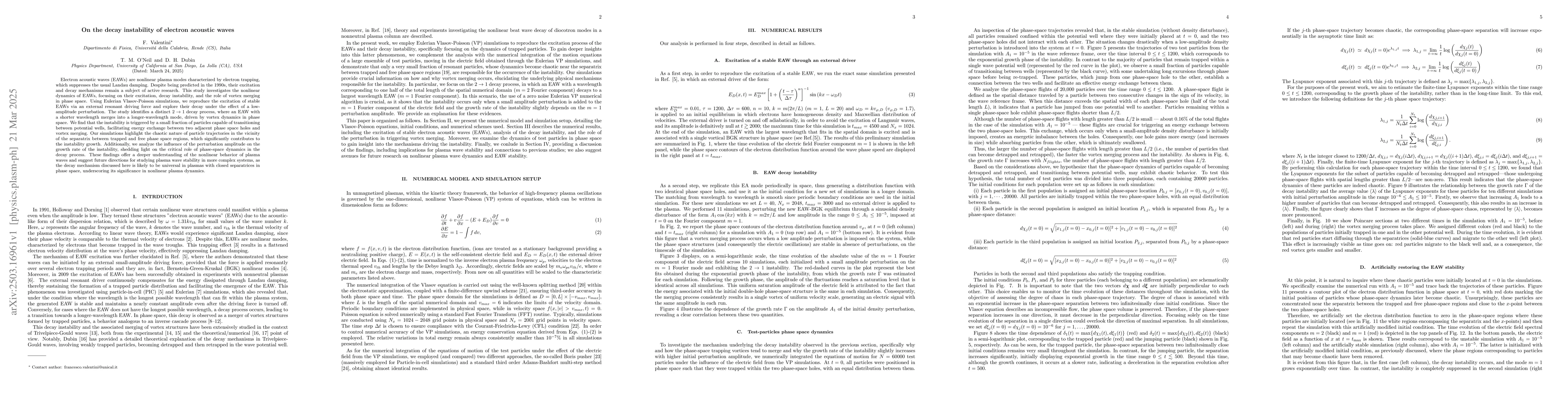 Thumbnail for On the decay instability of electron acoustic waves