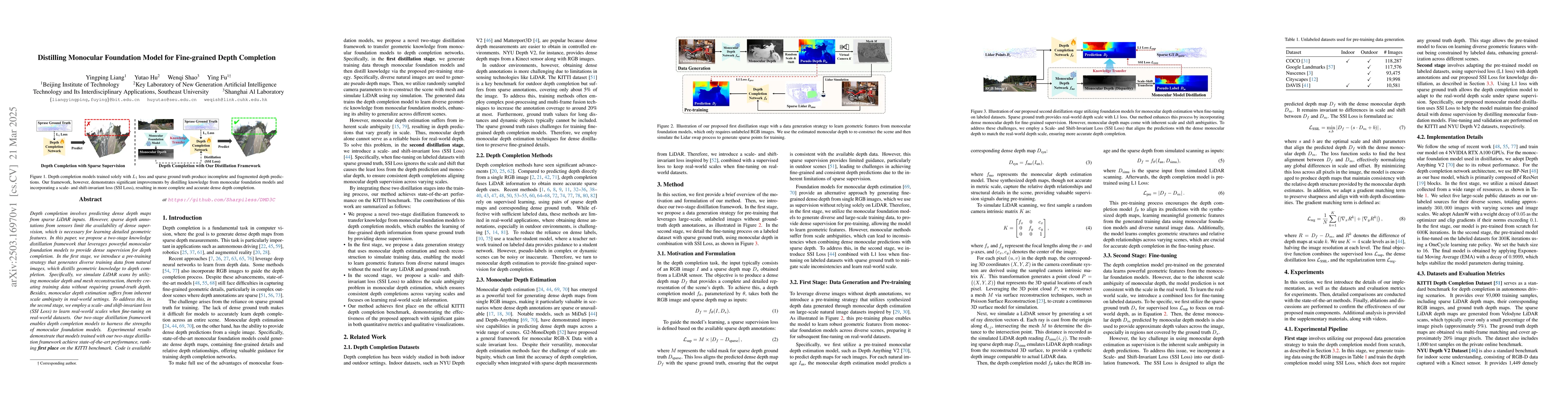 Thumbnail for Distilling Monocular Foundation Model for Fine-grained Depth Completion