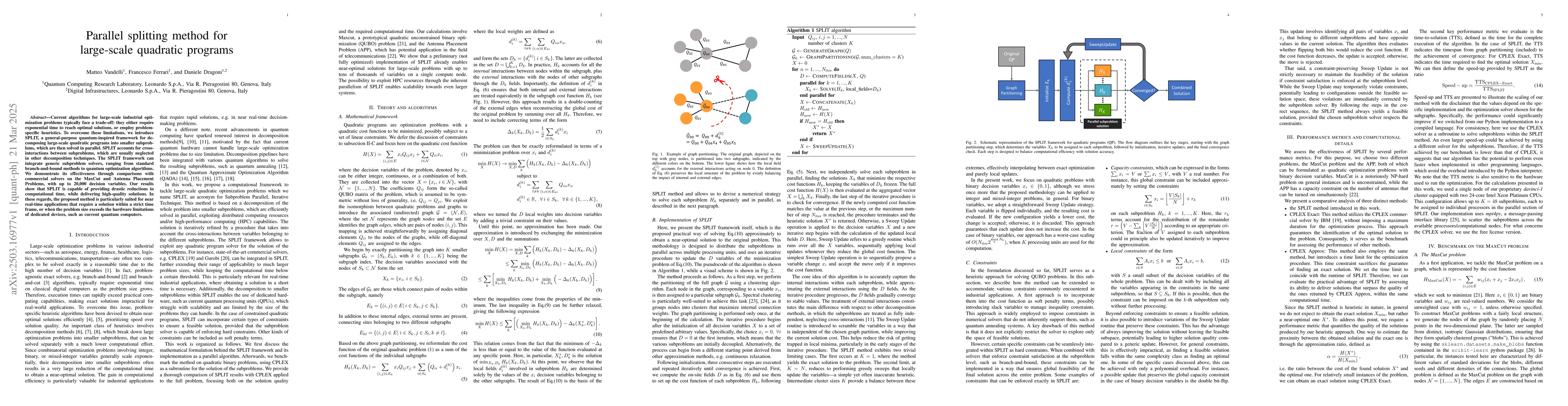 Thumbnail for Parallel splitting method for large-scale quadratic programs