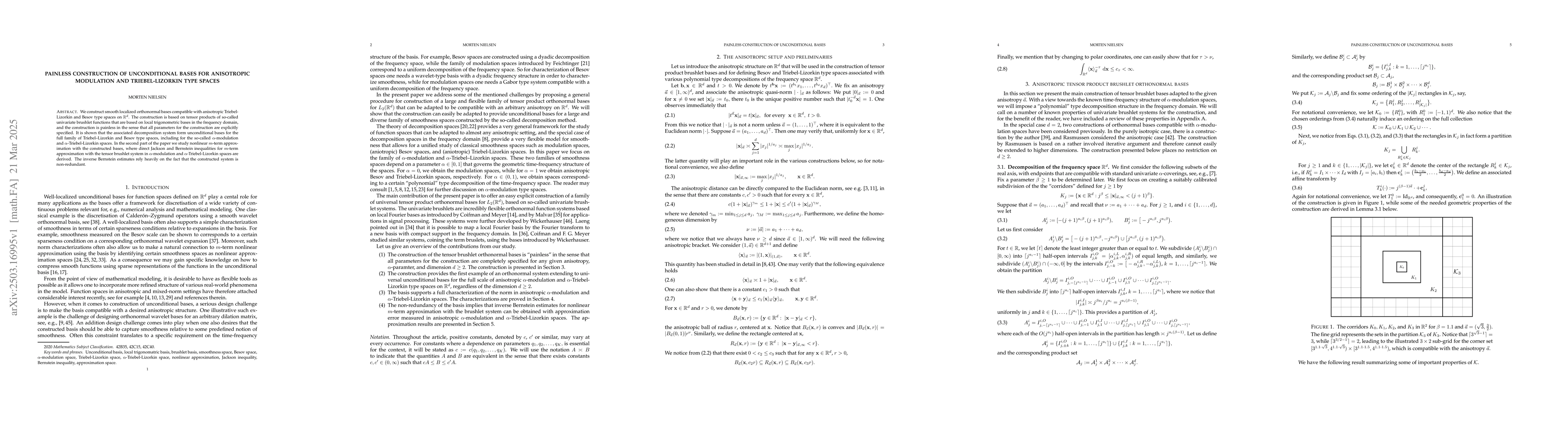 Thumbnail for Painless Construction of Unconditional Bases for Anisotropic Modulation
  and Triebel-Lizorkin Type Spaces
