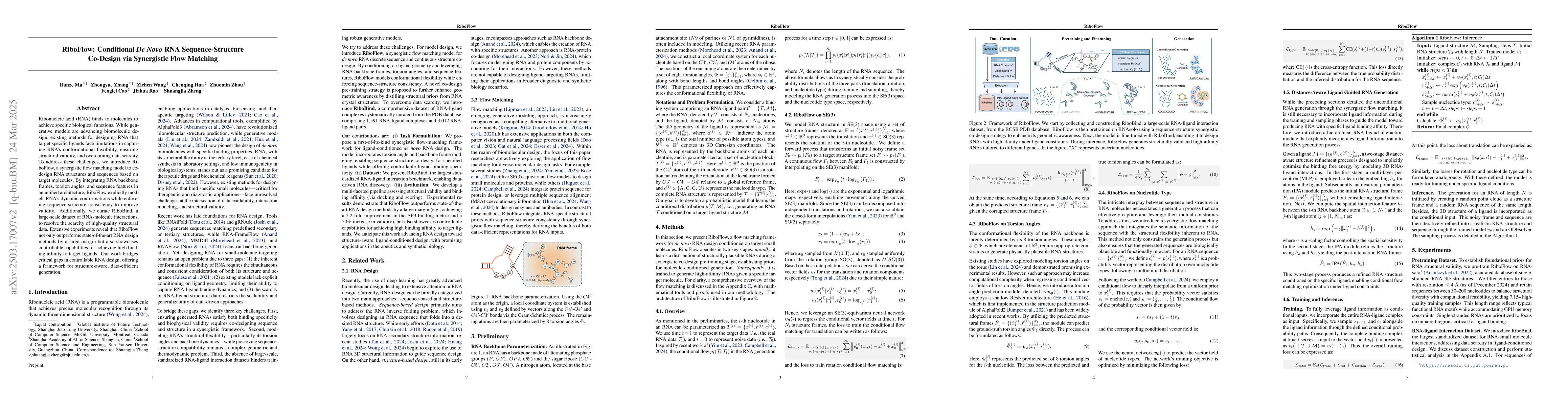 Thumbnail for RiboFlow: Conditional De Novo RNA Sequence-Structure Co-Design via
  Synergistic Flow Matching