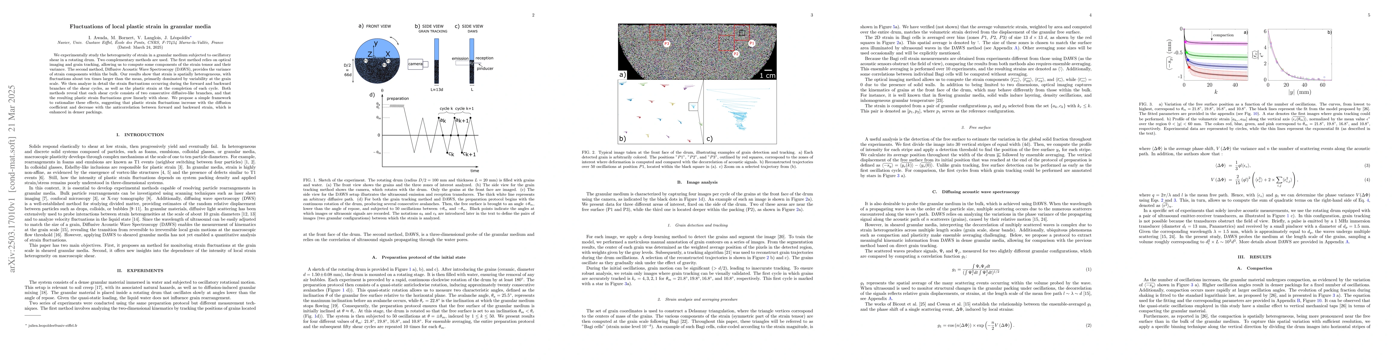 Thumbnail for Fluctuations of local plastic strain in granular media