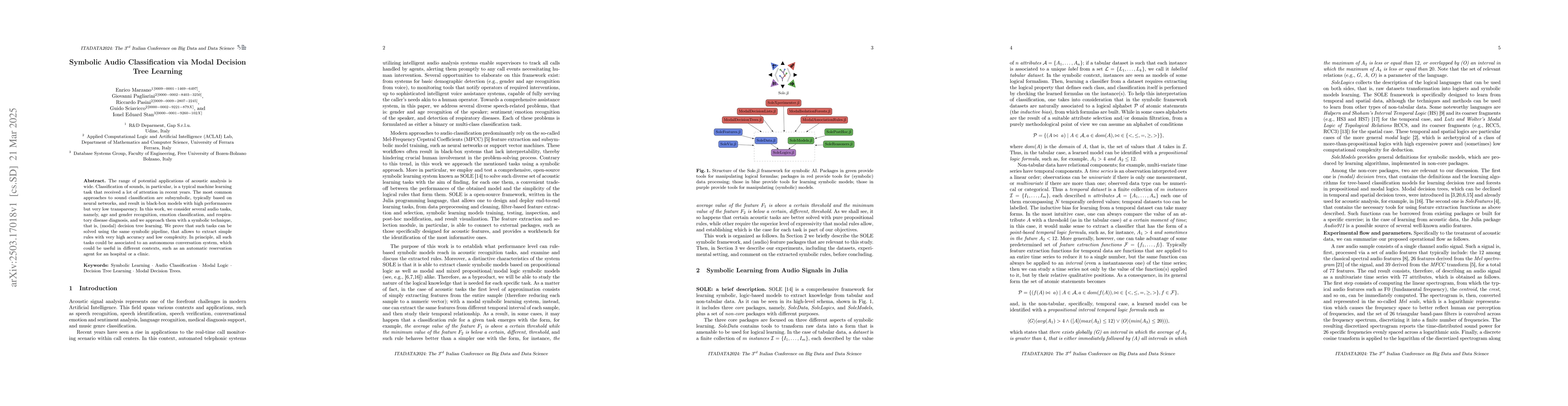 Thumbnail for Symbolic Audio Classification via Modal Decision Tree Learning
