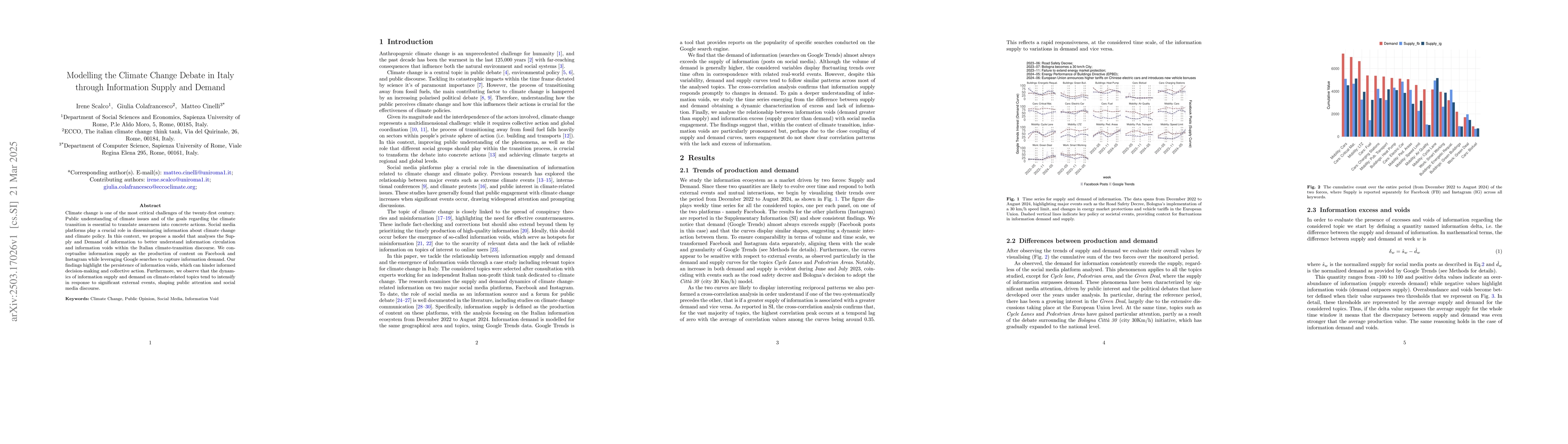 Thumbnail for Modelling the Climate Change Debate in Italy through Information Supply
  and Demand
