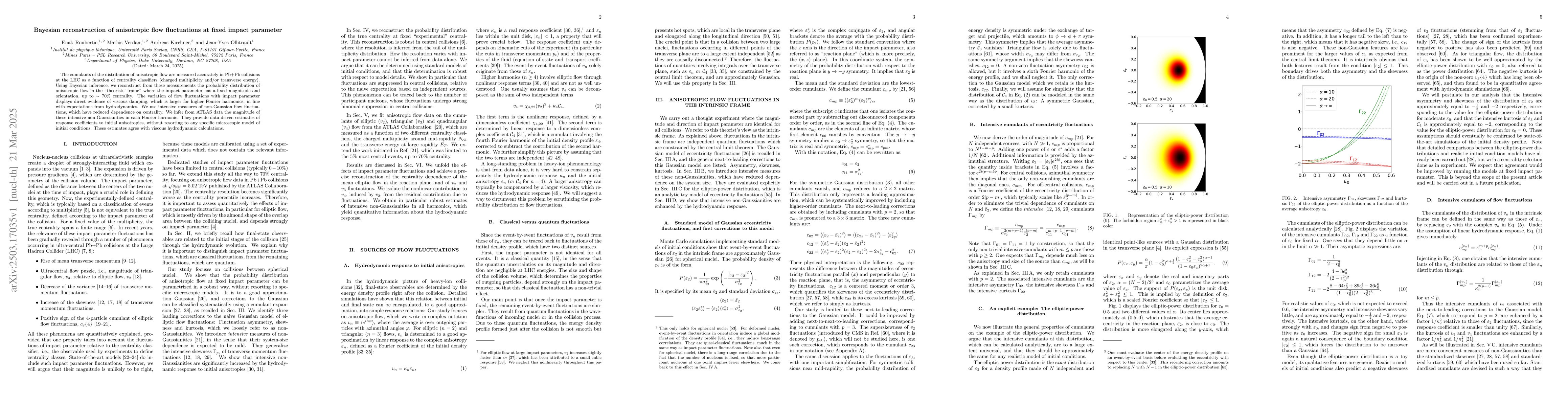 Thumbnail for Bayesian reconstruction of anisotropic flow fluctuations at fixed impact
  parameter