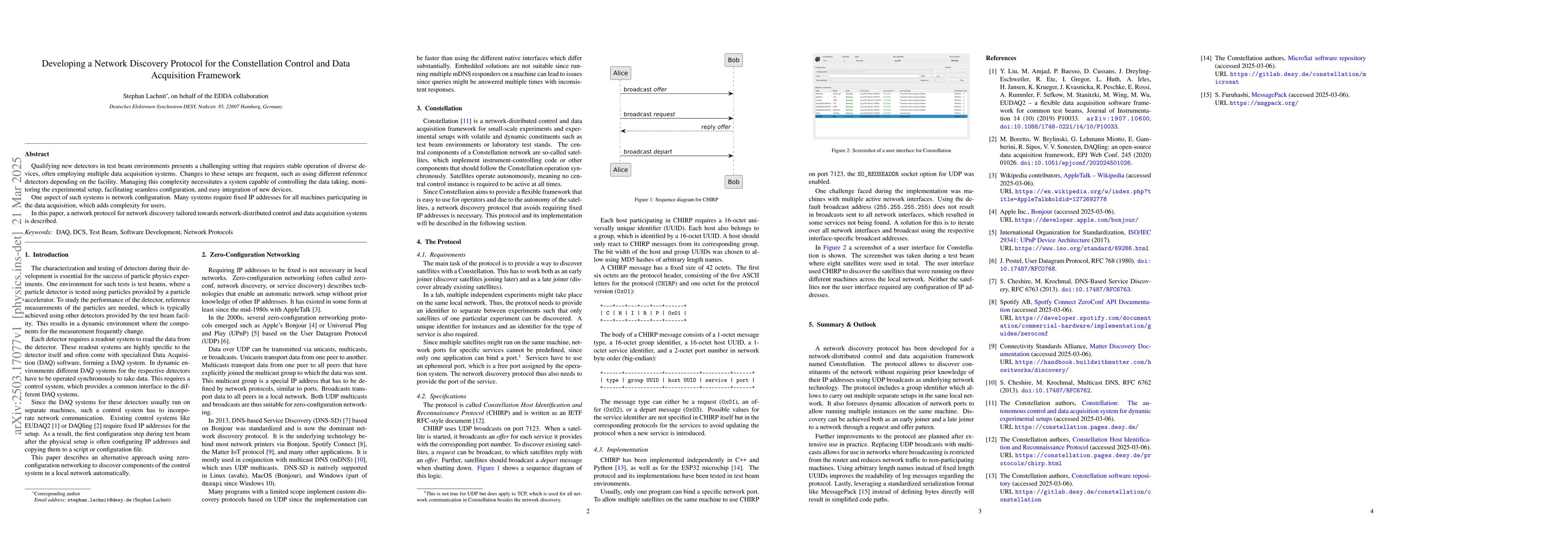 Thumbnail for Developing a Network Discovery Protocol for the Constellation Control
  and Data Acquisition Framework
