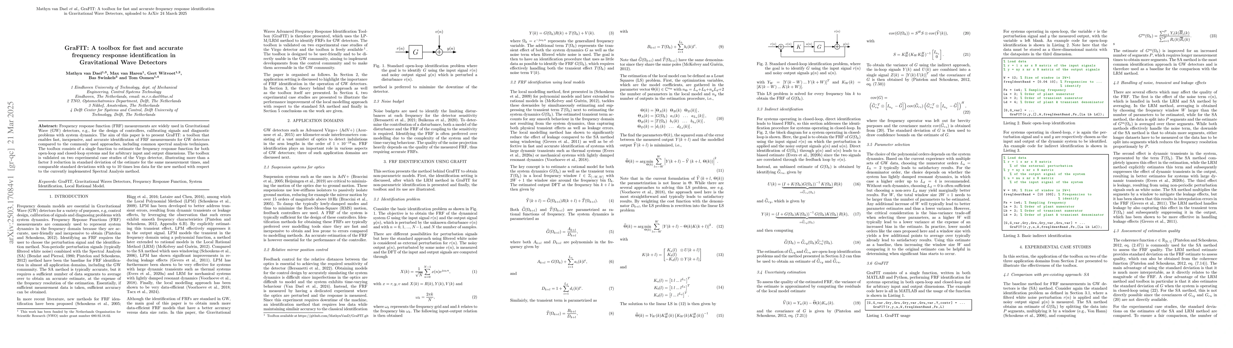 Thumbnail for GraFIT: A toolbox for fast and accurate frequency response
  identification in Gravitational Wave Detectors