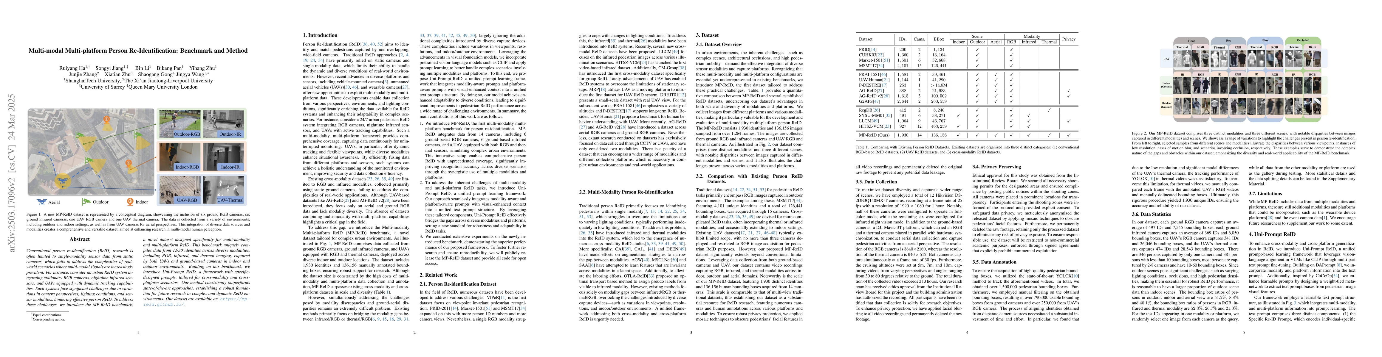 Thumbnail for Multi-modal Multi-platform Person Re-Identification: Benchmark and
  Method