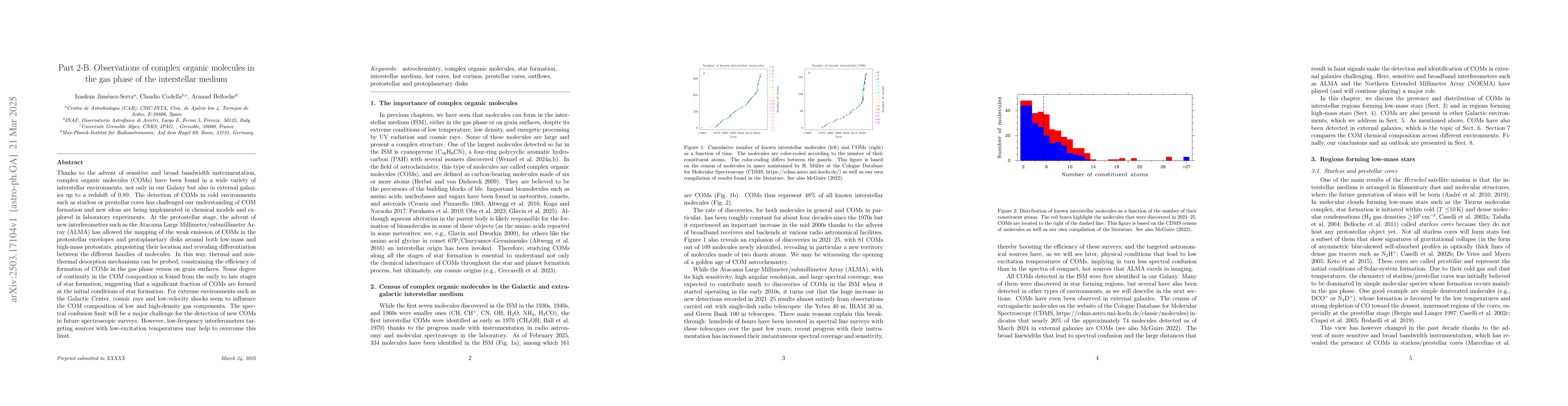 Thumbnail for Observations of complex organic molecules in the gas phase of the
  interstellar medium