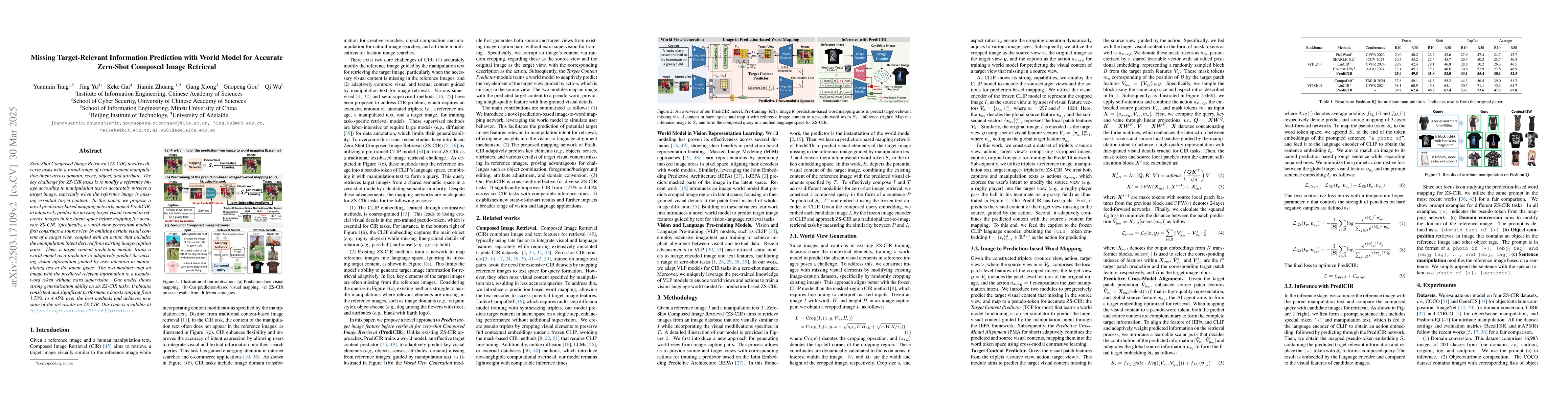 Thumbnail for Missing Target-Relevant Information Prediction with World Model for
  Accurate Zero-Shot Composed Image Retrieval