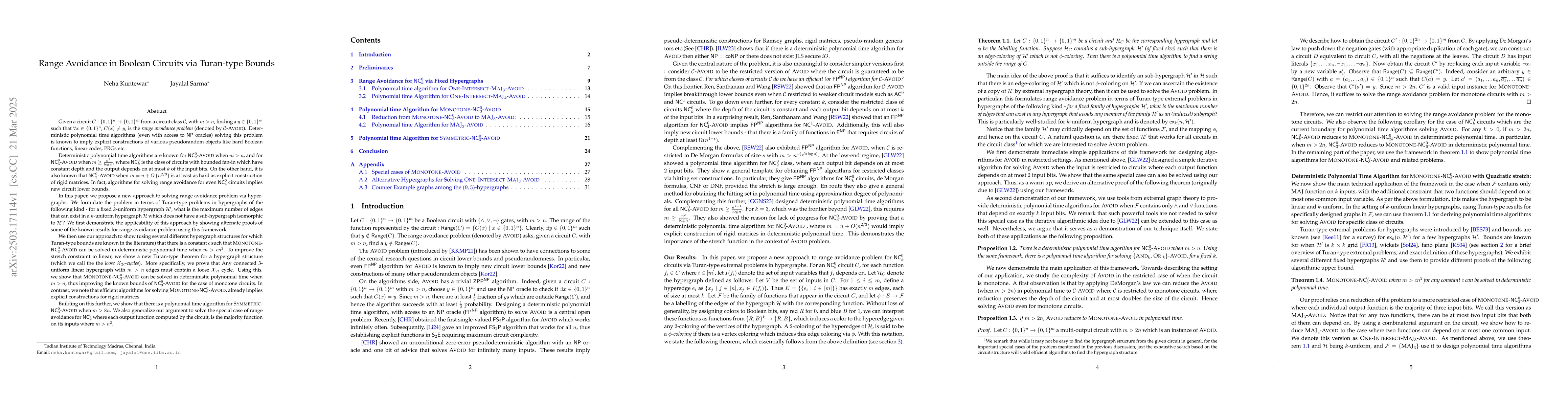 Thumbnail for Range Avoidance in Boolean Circuits via Turan-type Bounds