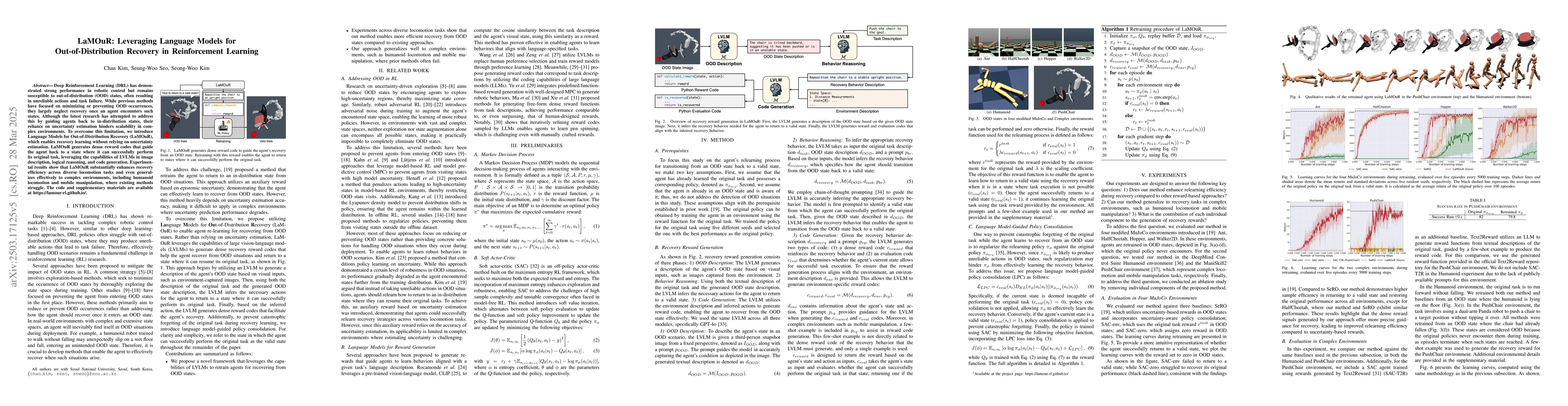 Thumbnail for LaMOuR: Leveraging Language Models for Out-of-Distribution Recovery in
  Reinforcement Learning