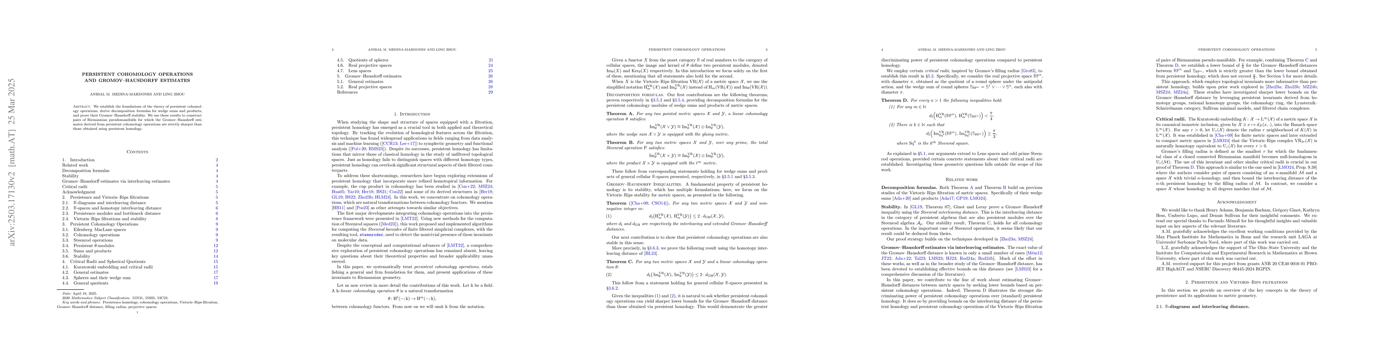 Thumbnail for Persistent cohomology operations and Gromov-Hausdorff estimates