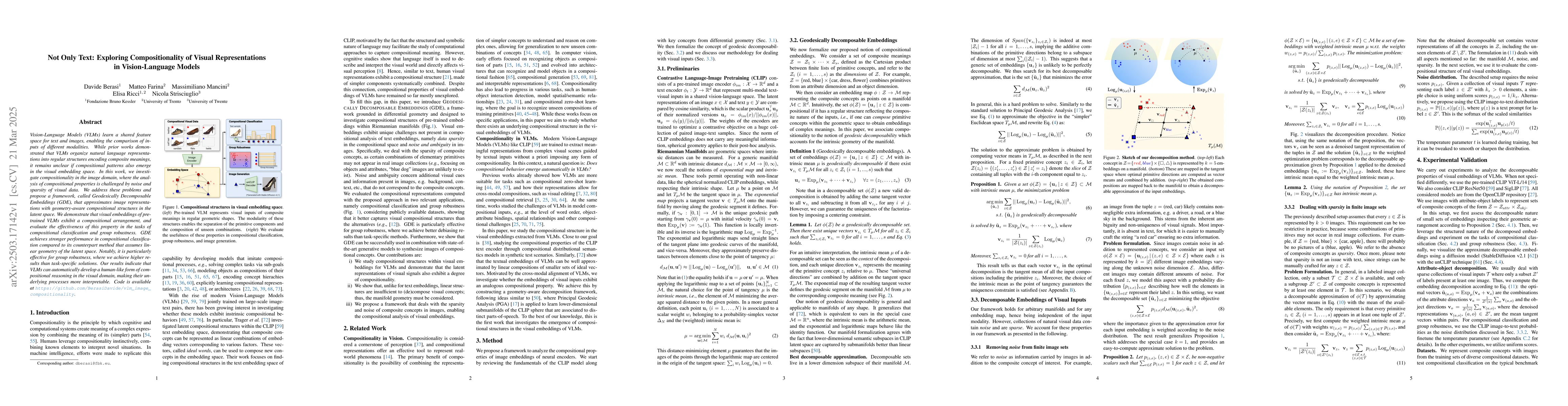 Thumbnail for Not Only Text: Exploring Compositionality of Visual Representations in
  Vision-Language Models
