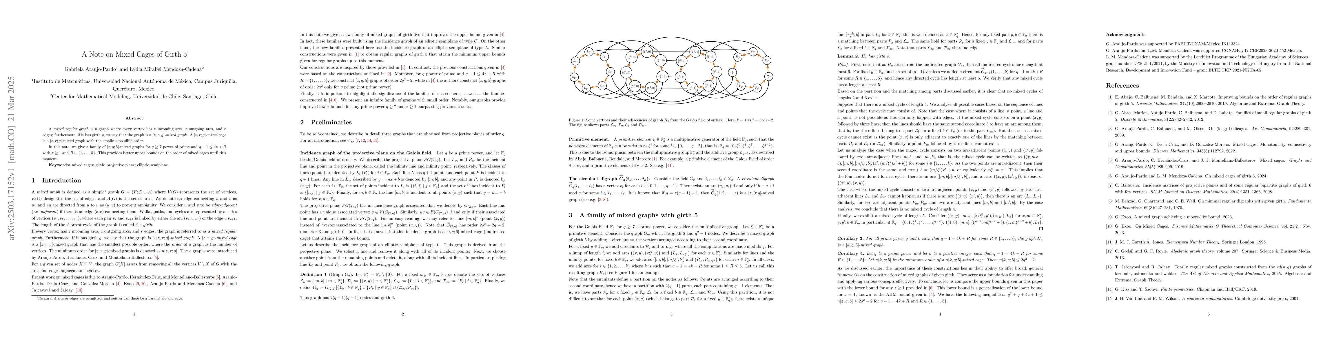 Thumbnail for A Note on Mixed Cages of Girth 5