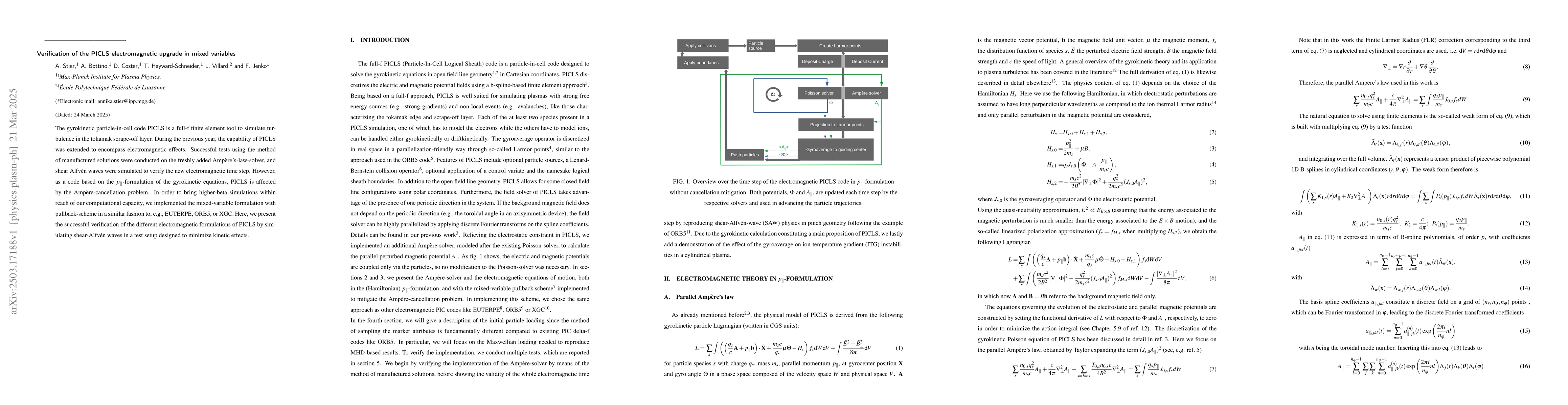 Thumbnail for Verification of the PICLS electromagnetic upgrade in mixed variables