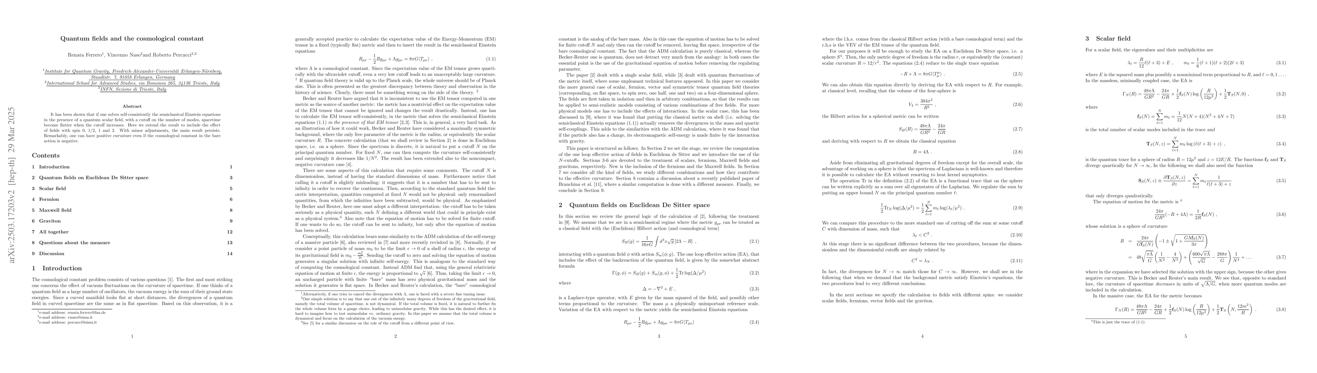 Thumbnail for Quantum fields and the cosmological constant