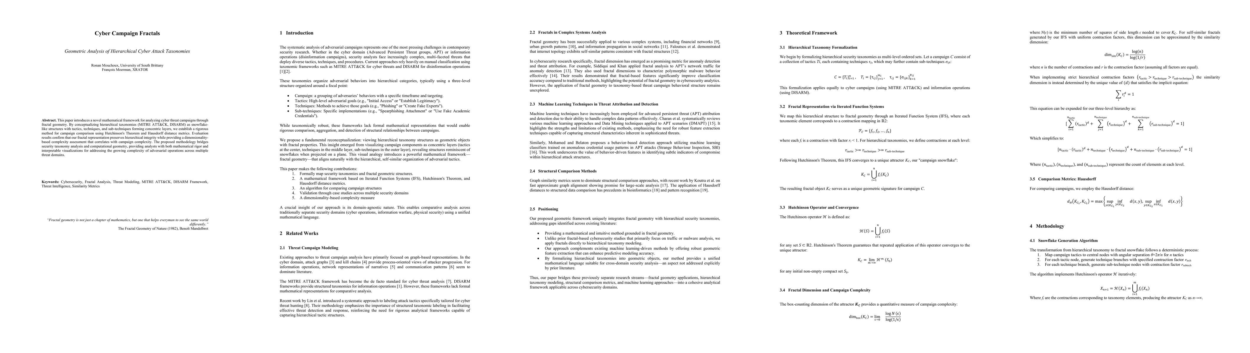 Thumbnail for Cyber Campaign Fractals -- Geometric Analysis of Hierarchical Cyber
  Attack Taxonomies