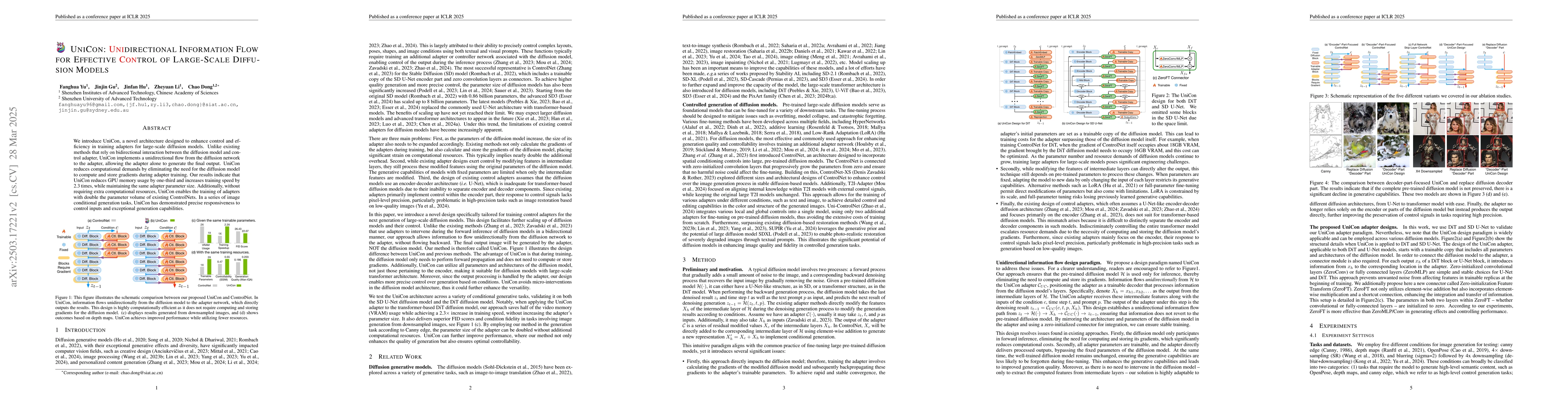 Thumbnail for UniCon: Unidirectional Information Flow for Effective Control of
  Large-Scale Diffusion Models