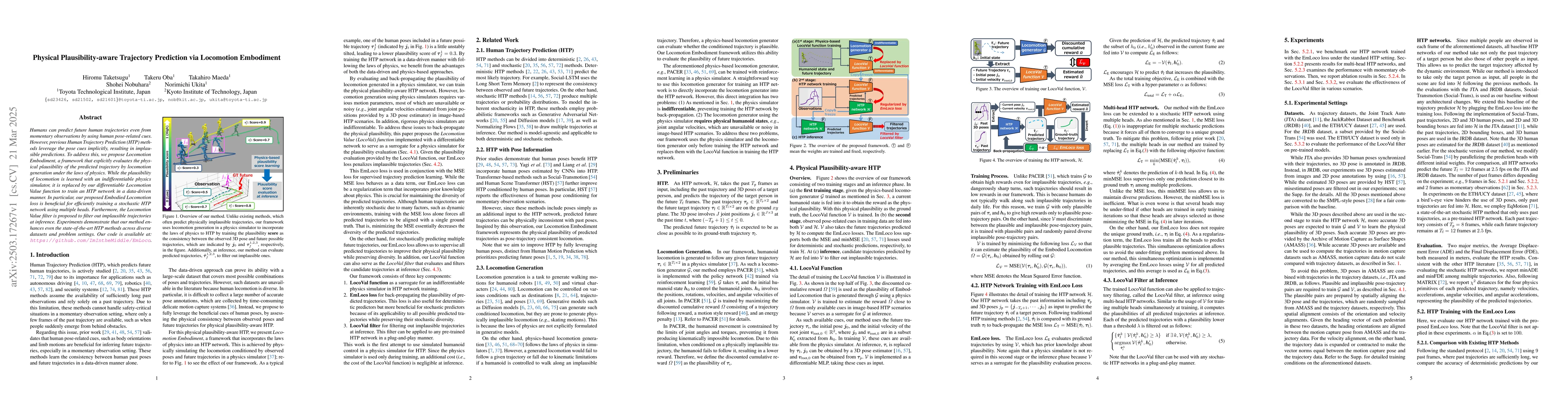 Thumbnail for Physical Plausibility-aware Trajectory Prediction via Locomotion
  Embodiment