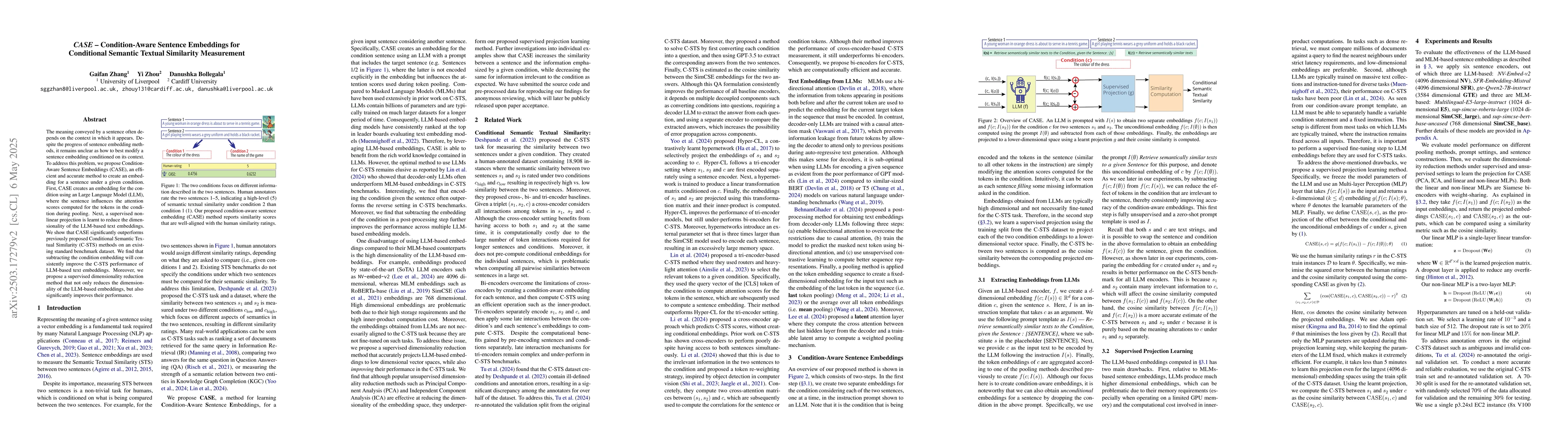 Thumbnail for CASE -- Condition-Aware Sentence Embeddings for Conditional Semantic
  Textual Similarity Measurement