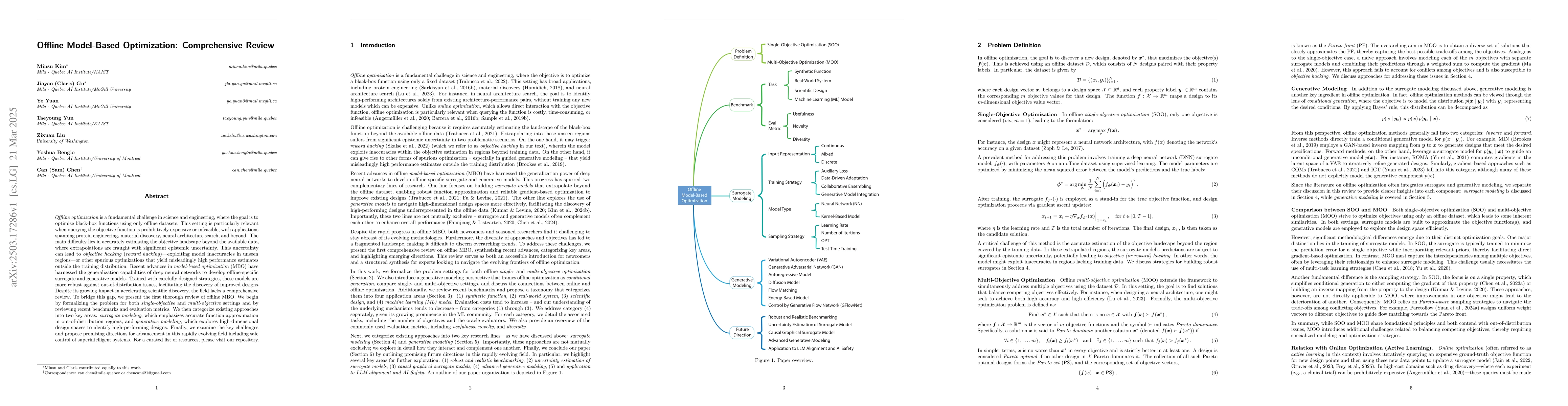 Thumbnail for Offline Model-Based Optimization: Comprehensive Review