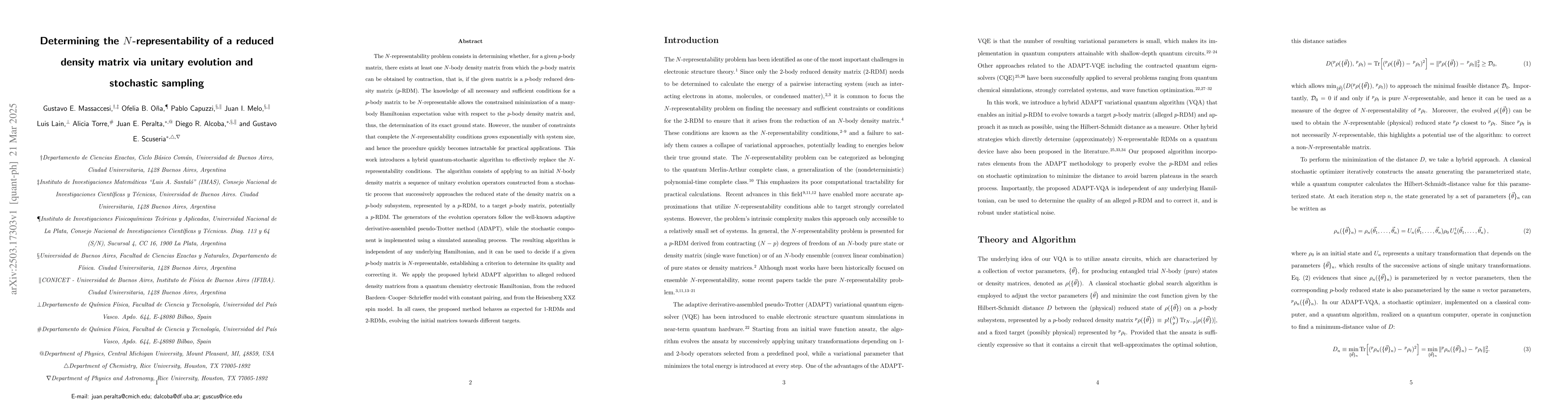 Thumbnail for Determining the N-representability of a reduced density matrix via
  unitary evolution and stochastic sampling