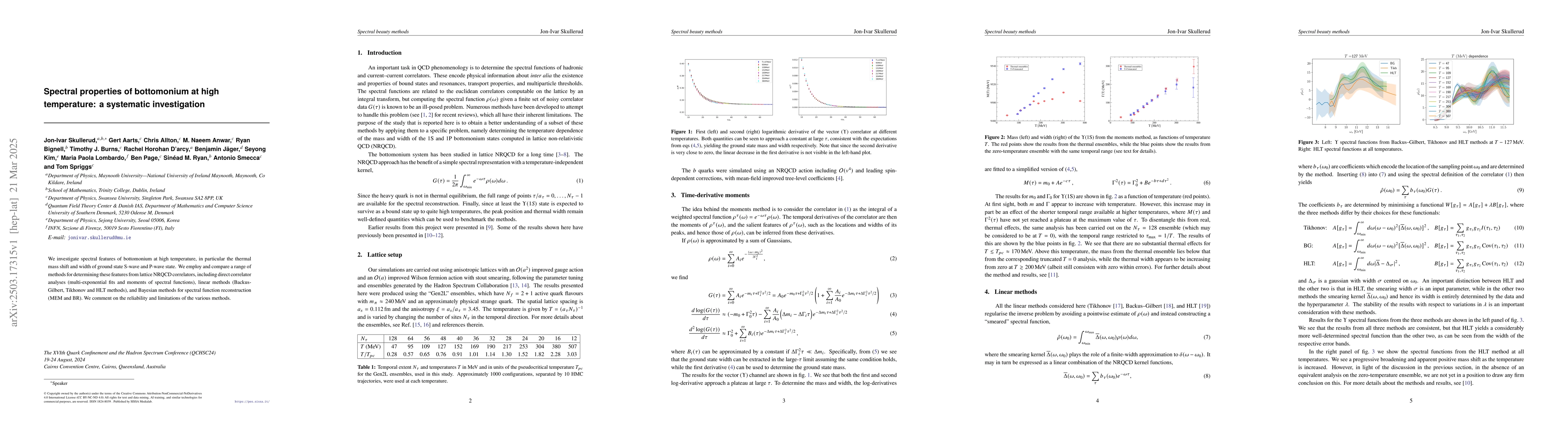 Thumbnail for Spectral properties of bottomonium at high temperature: a systematic
  investigation