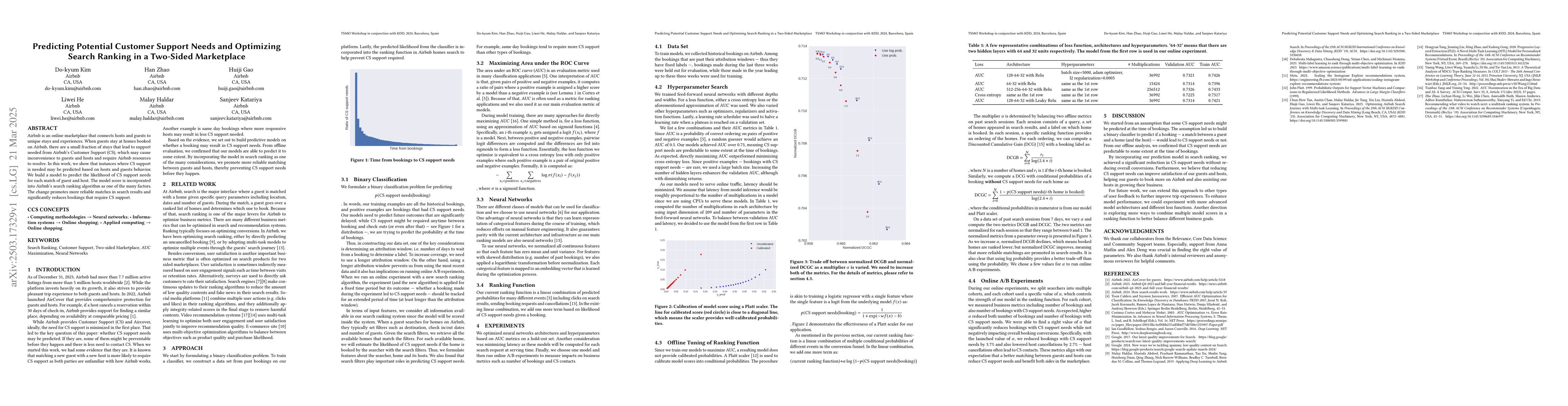 Thumbnail for Predicting Potential Customer Support Needs and Optimizing Search
  Ranking in a Two-Sided Marketplace