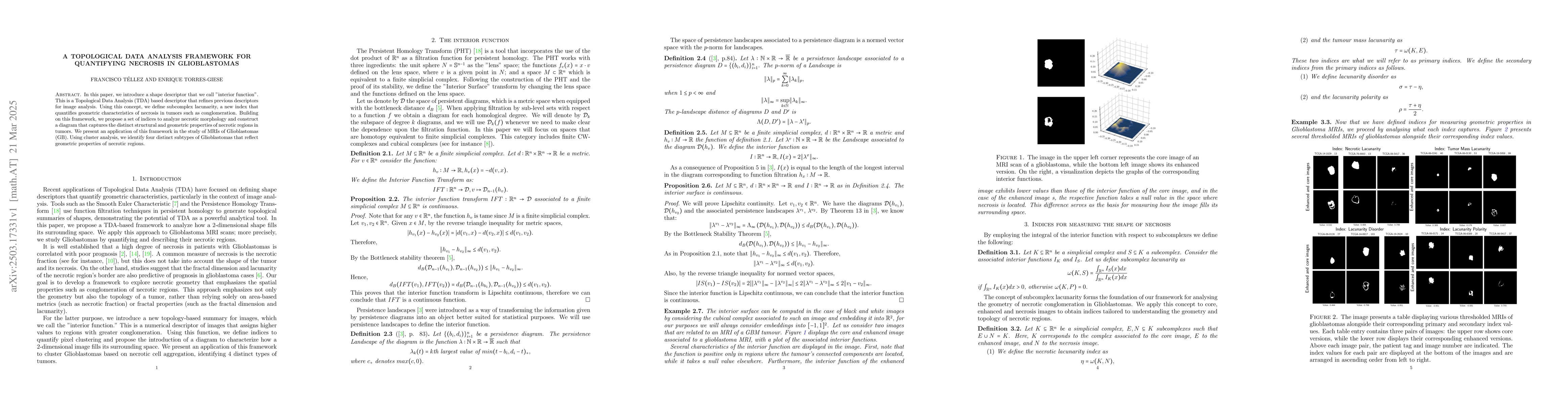 Thumbnail for A Topological Data Analysis Framework for Quantifying Necrosis in
  Glioblastomas