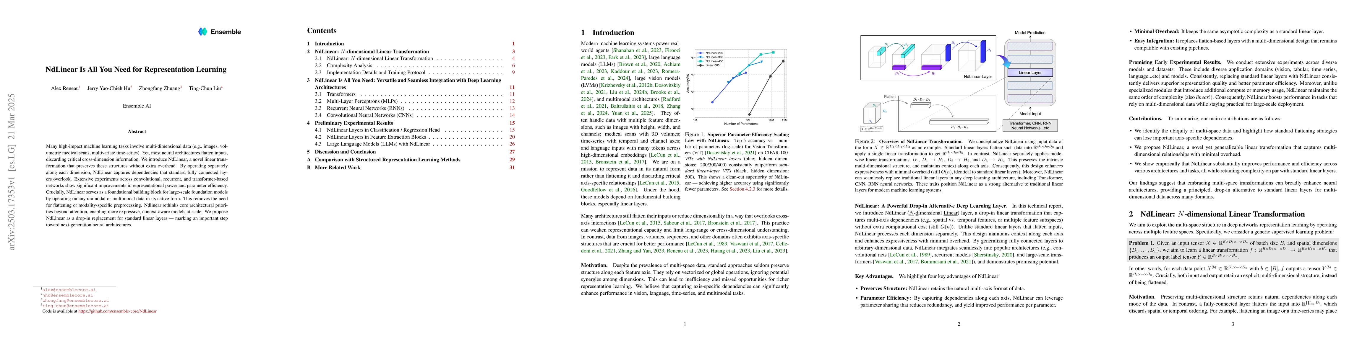 Thumbnail for NdLinear Is All You Need for Representation Learning