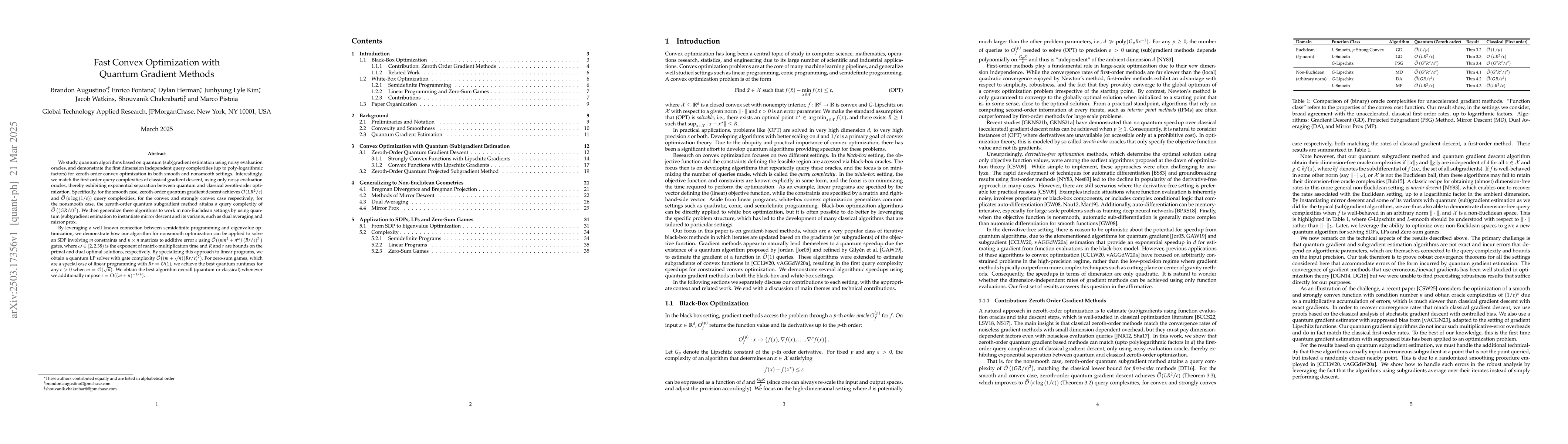 Thumbnail for Fast Convex Optimization with Quantum Gradient Methods