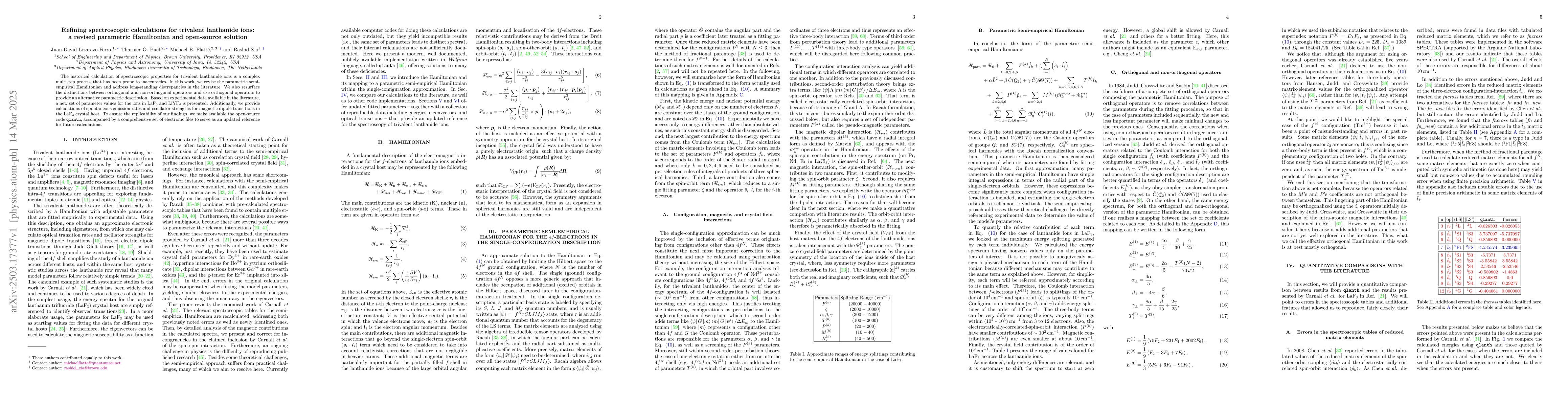 Thumbnail for Refining spectroscopic calculations for trivalent lanthanide ions: a
  revised parametric Hamiltonian and open-source solution