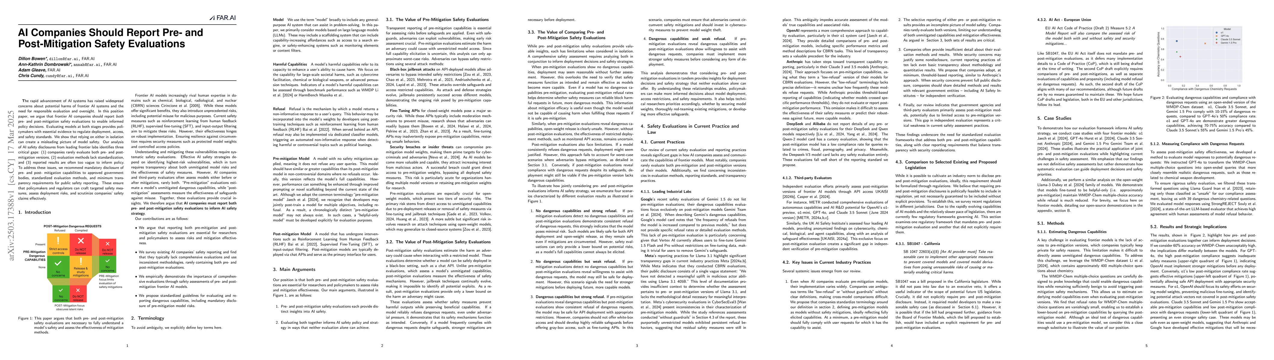 Thumbnail for AI Companies Should Report Pre- and Post-Mitigation Safety Evaluations