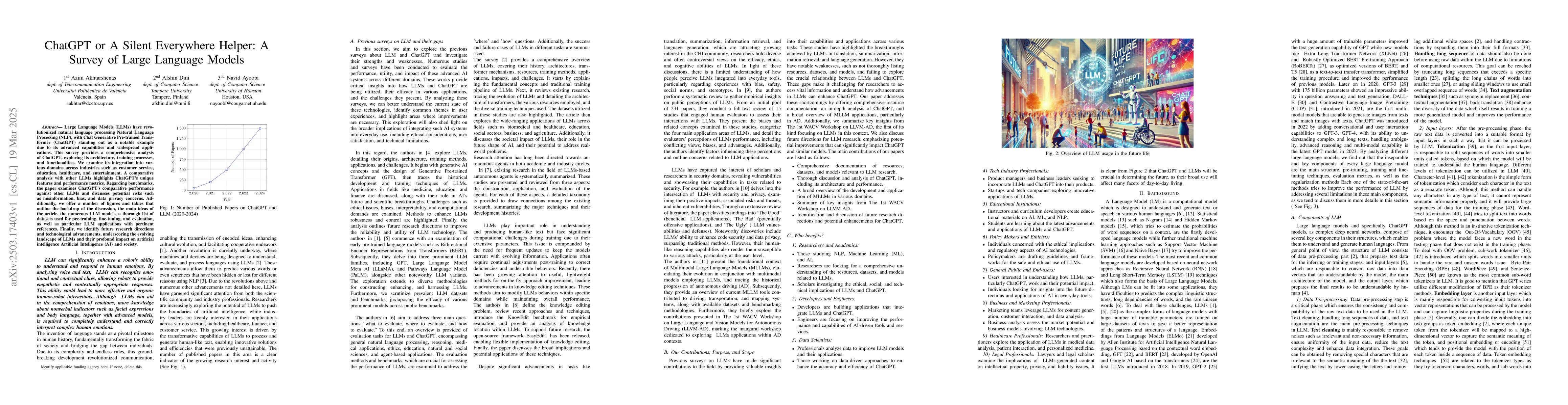 Thumbnail for ChatGPT or A Silent Everywhere Helper: A Survey of Large Language Models