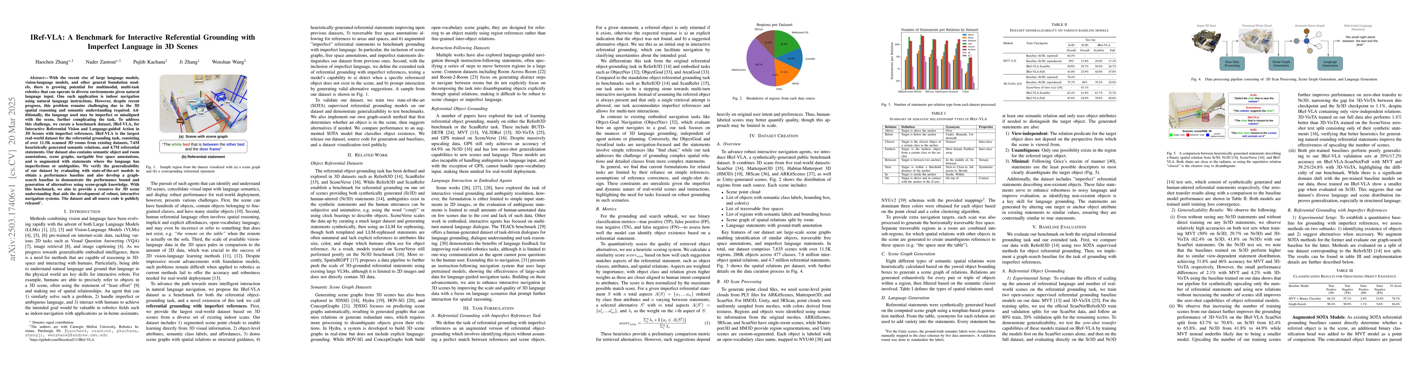 Thumbnail for IRef-VLA: A Benchmark for Interactive Referential Grounding with
  Imperfect Language in 3D Scenes
