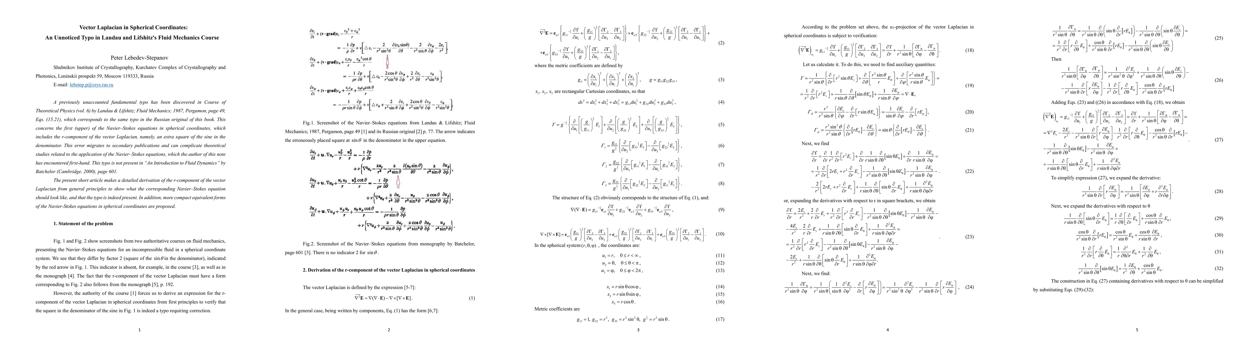 Thumbnail for Vector Laplacian in Spherical Coordinates: An Unnoticed Typo in Landau
  and Lifshitz's Fluid Mechanics Course