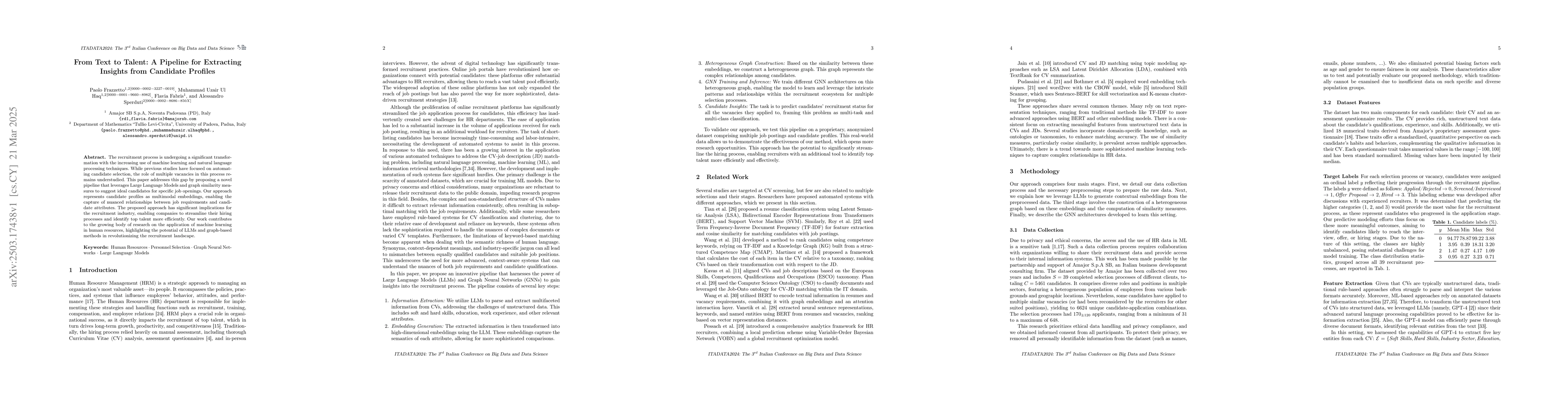Thumbnail for From Text to Talent: A Pipeline for Extracting Insights from Candidate
  Profiles