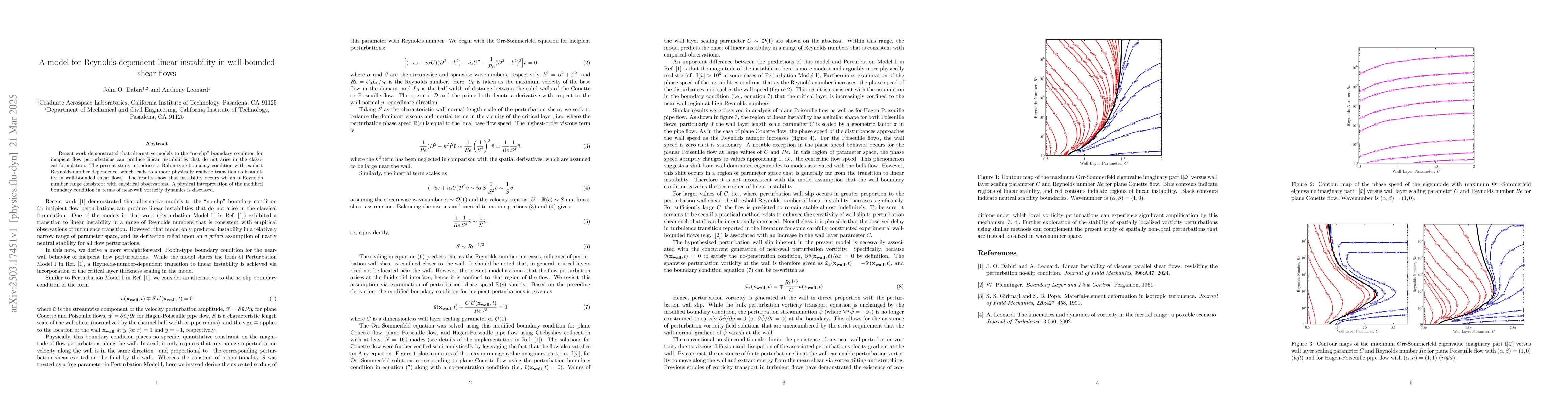 Thumbnail for A model for Reynolds-dependent linear instability in wall-bounded shear
  flows