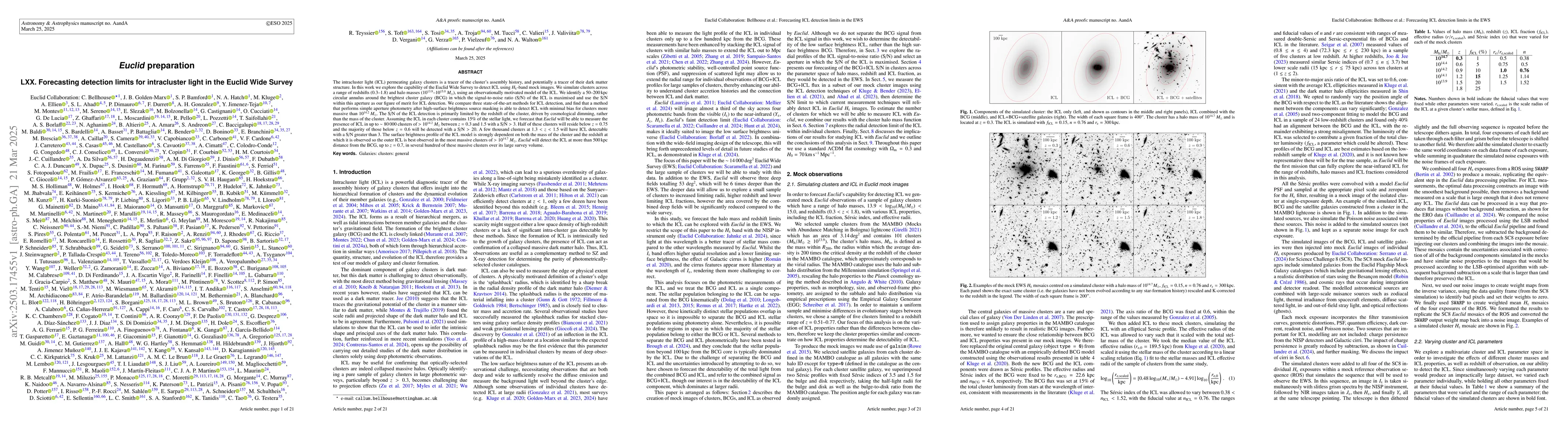 Thumbnail for Euclid preparation LXX. Forecasting detection limits for intracluster
  light in the Euclid Wide Survey