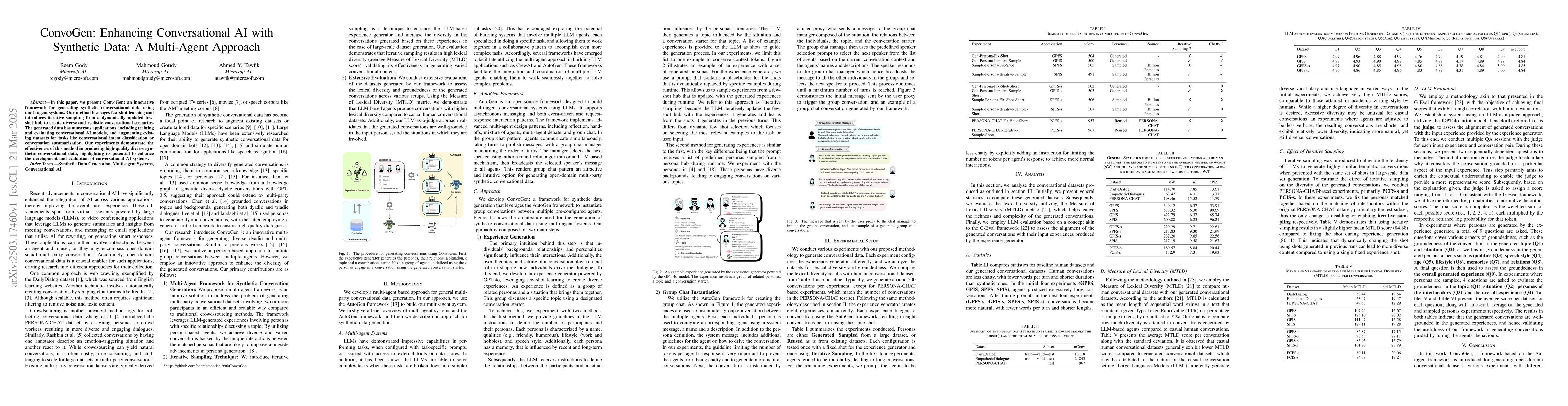 Thumbnail for ConvoGen: Enhancing Conversational AI with Synthetic Data: A Multi-Agent
  Approach