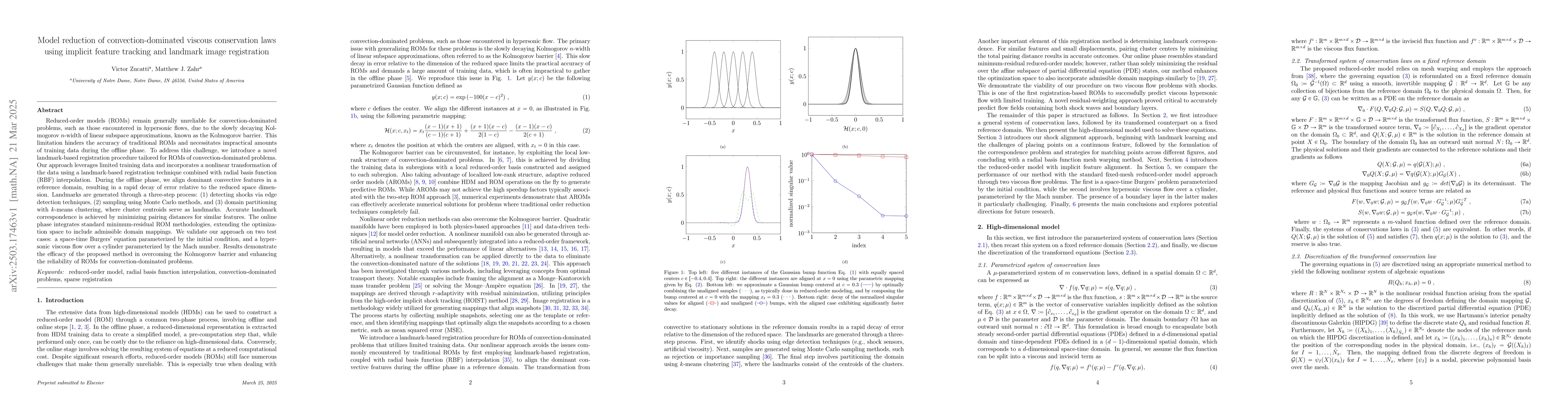Thumbnail for Model reduction of convection-dominated viscous conservation laws using
  implicit feature tracking and landmark image registration