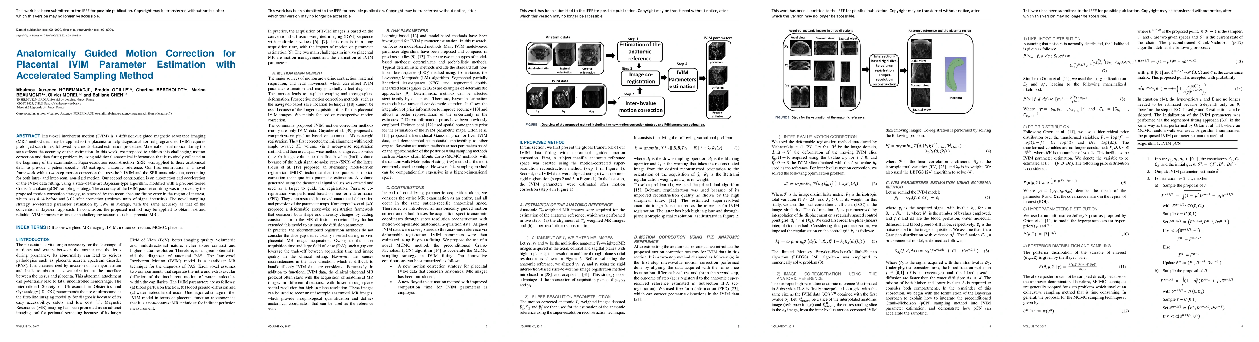 Thumbnail for Anatomically Guided Motion Correction for Placental IVIM Parameter
  Estimation with Accelerated Sampling Method